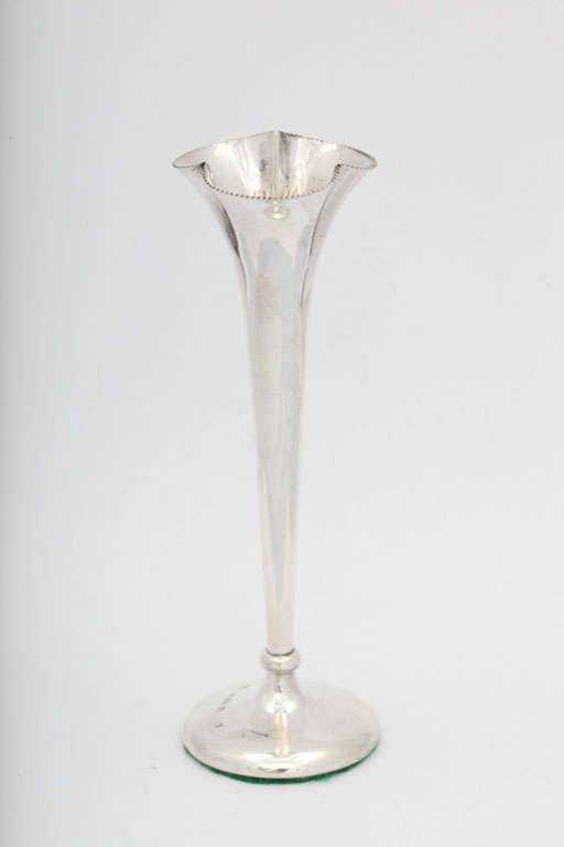 Rare set of Six, Matching, Sterling Silver  Bud Vases In Excellent Condition In New York, NY