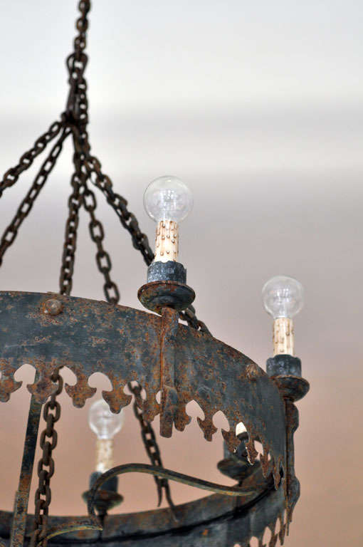 Large Antique Spanish Iron Chandelier For Sale at 1stDibs antique