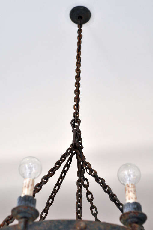 Large Antique Spanish Iron Chandelier For Sale at 1stDibs antique
