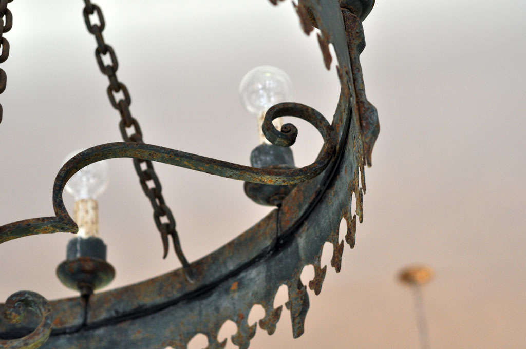 Large Antique Spanish Iron Chandelier For Sale at 1stDibs antique