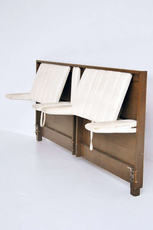 King size headboard by Edward Wormley for Dunbar.  Both sides have drop down arms and adjustable back.