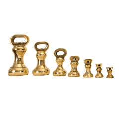 Antique English Brass Weight Set