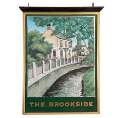 Vintage The Brookside Inn Original English Pub Sign
