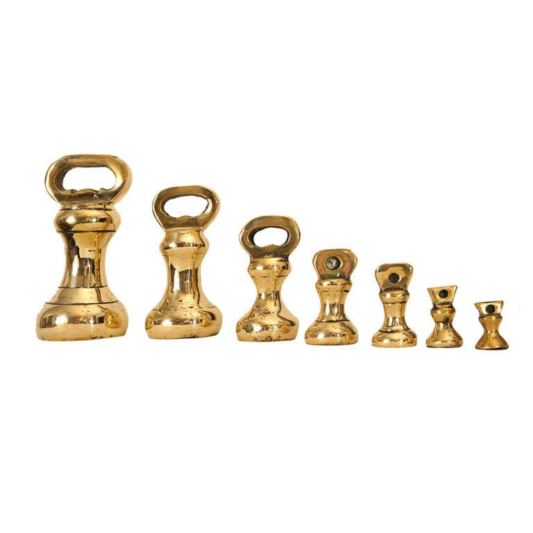 English Brass Weight Set at 1stDibs