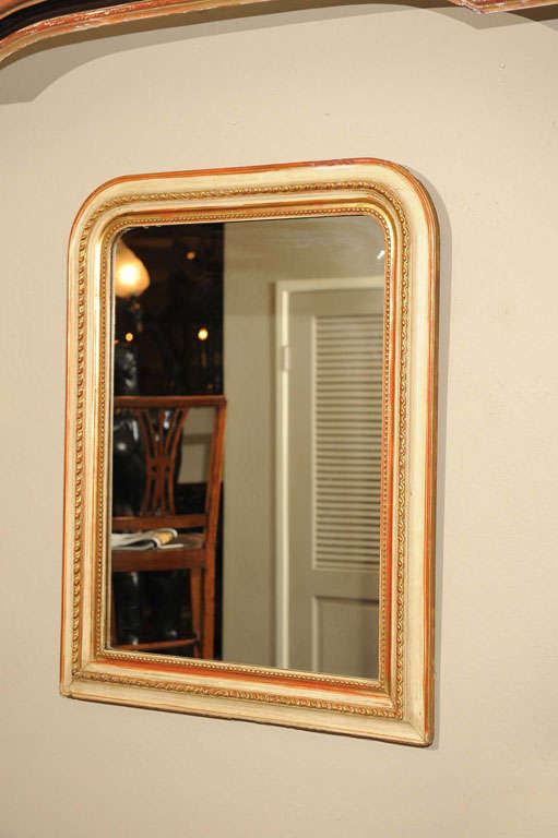 19th Century Louis Philippe Painted and Parcel Gilt Mirror