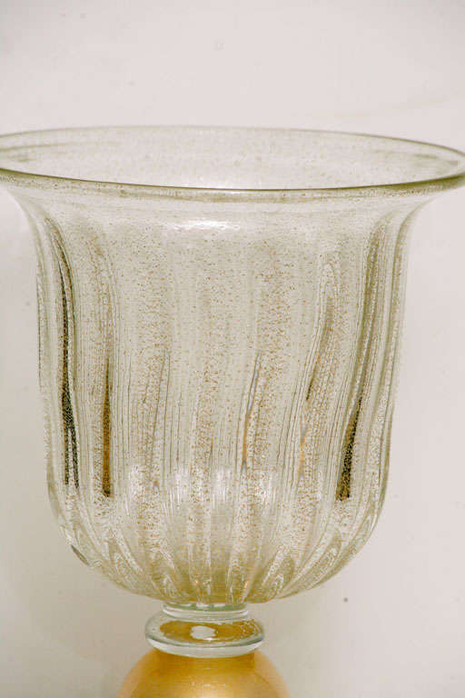 Large Venetion Glass Footed Urn