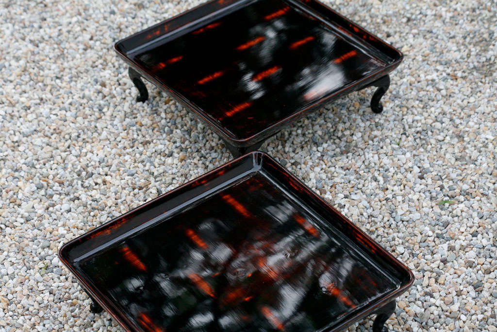 Pair of 19th Century Japanese Lacquered Trays