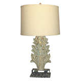 Reproduction Painted Acanthus Lamp