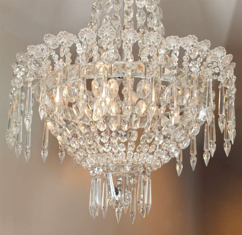Metal French Empire Crystal Chandelier For Sale