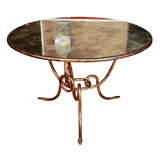 1940
s  Eglomise Gueridon with Gilt Bronze Base