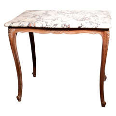 Marble Top Cabriole Leg Tea or Card Table
