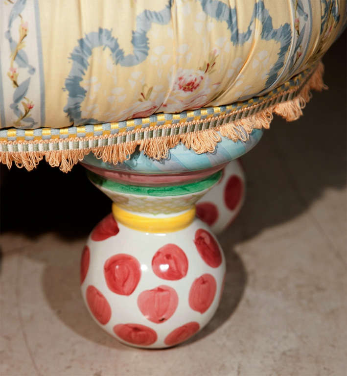 Painted McKenzie Childs Ottoman