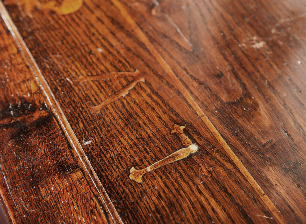 Inlaid Top Library Table with Two Drawers 2