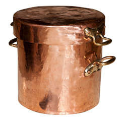 Large Copper Pot with Lid and Castellated Joints