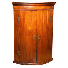 Georgian Mahogany Bow Fronted Corner Cupboard