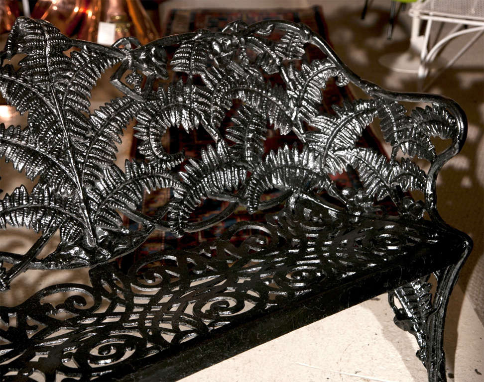 American Fern & Blackberry Cast Aluminum Bench