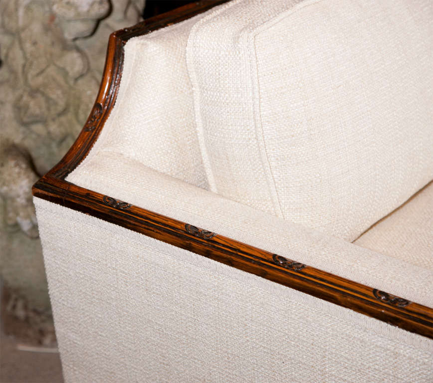 Carved Wood Frame Sofa at 1stDibs
