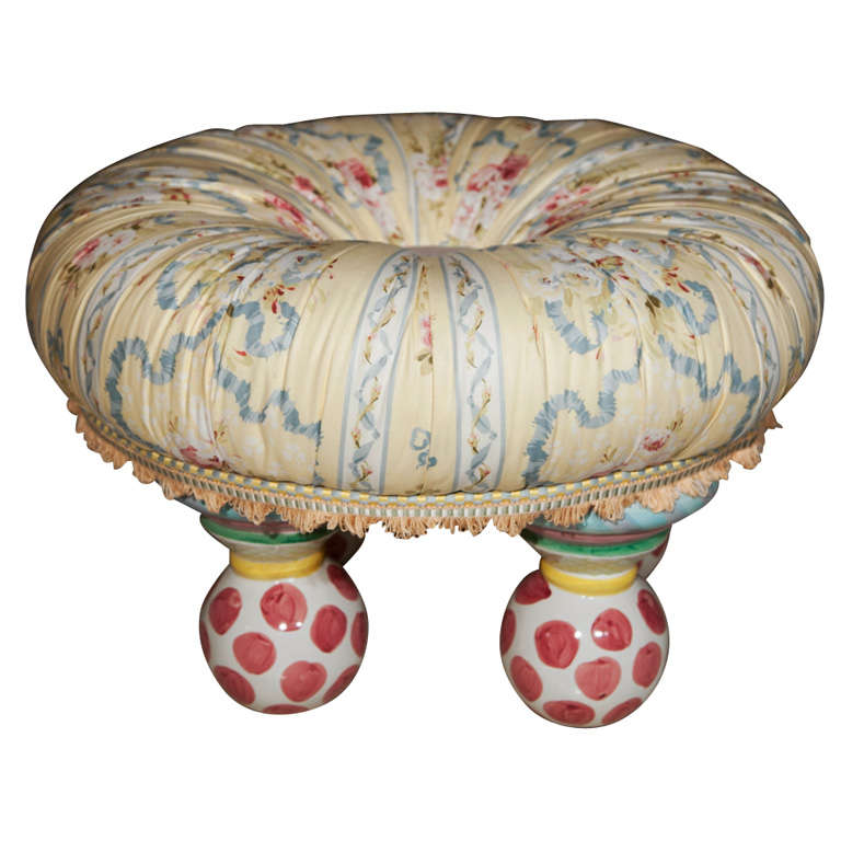 McKenzie Childs Ottoman at 1stDibs