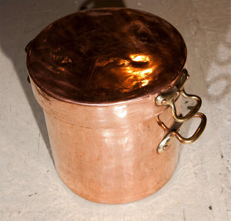 Large Copper Pot with Lid and Castellated Joints at 1stDibs large