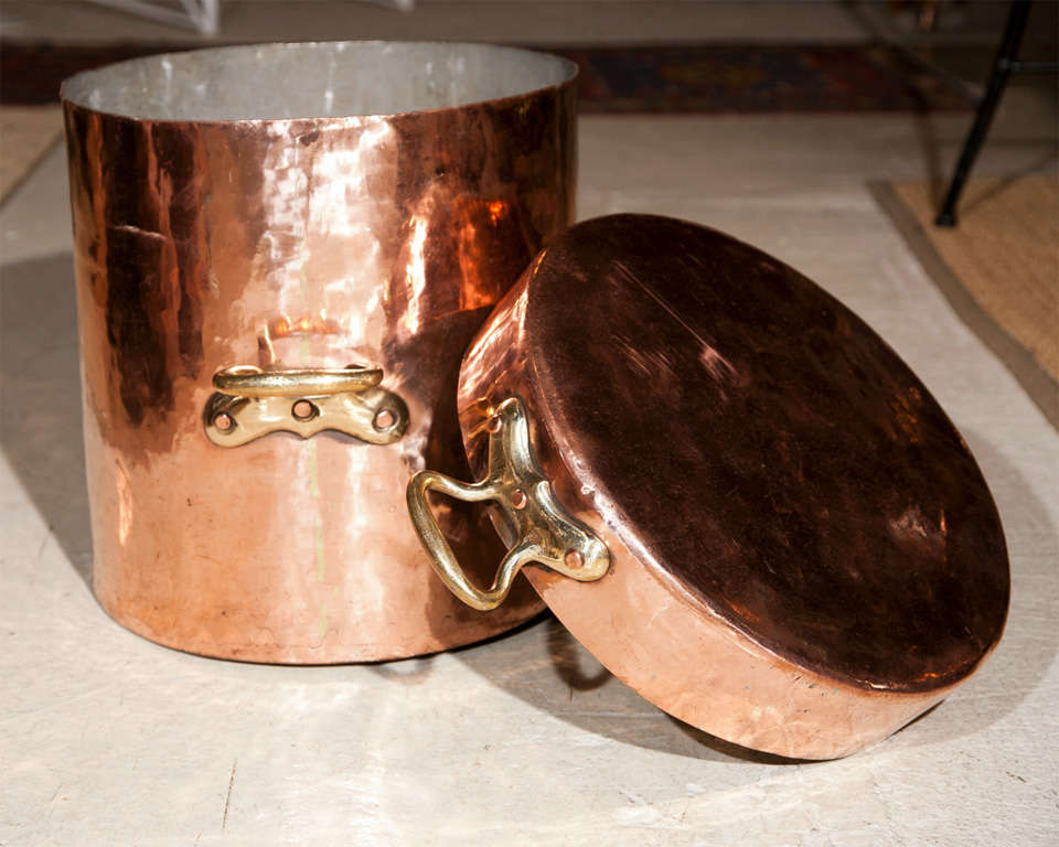 Large Copper Pot with Lid and Castellated Joints at 1stDibs large