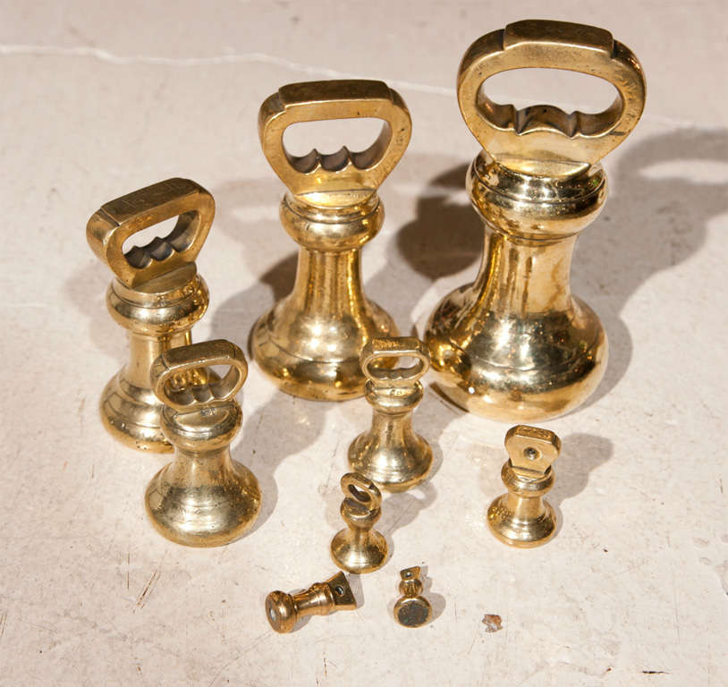 Set of Nine Rare Brass Bell Weights at 1stDibs 14 lb brass bell