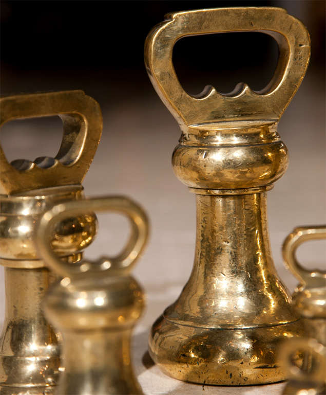 Set of Nine Rare Brass Bell Weights at 1stDibs 14 lb brass bell