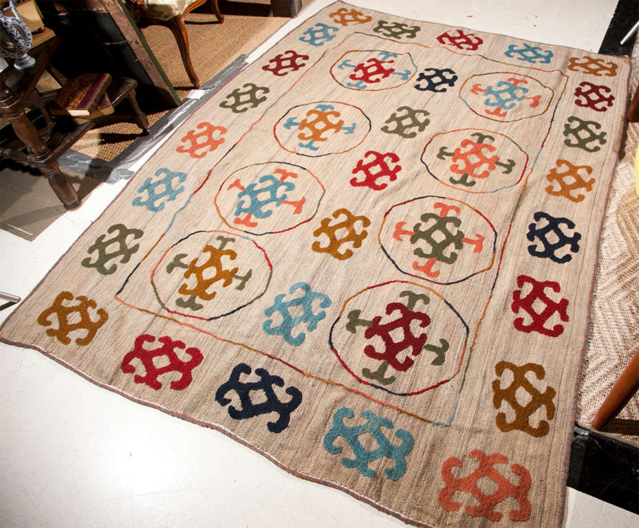 Hand Knotted Kilim Wool Carpet at 1stdibs