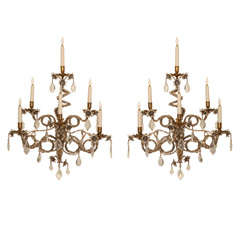 Outstanding Pair of 19Th. C. Bagues Crystal Sconces 11