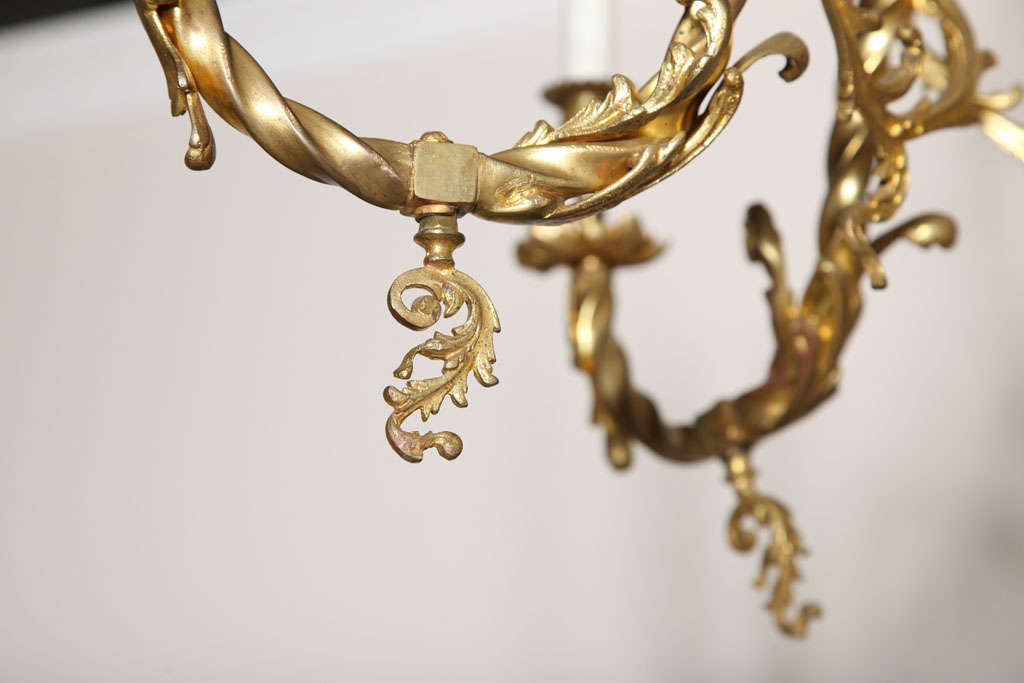19th Century French Dore Bronze Putti Chandelier