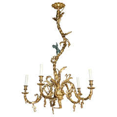 French Dore Bronze Putti Chandelier 5