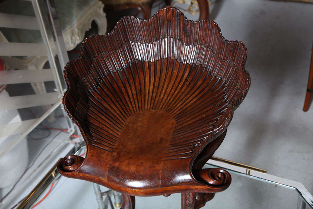 Italian Carved Shell Shaped Piano Stool
