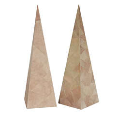 Pair of  Large Shagreen Obelisks by Maitland-Smith