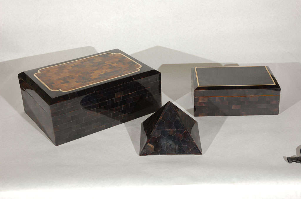 Collection of Horn Veneered Boxes by Maitland-Smith