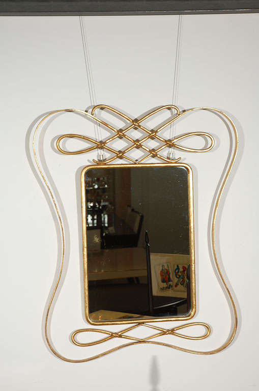Italian Gold Leafed Wall Mirror by Mingazzi