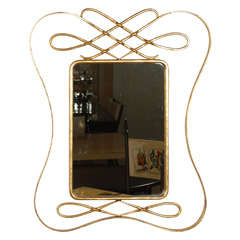 Italian Gold Leafed Wall Mirror by Mingazzi