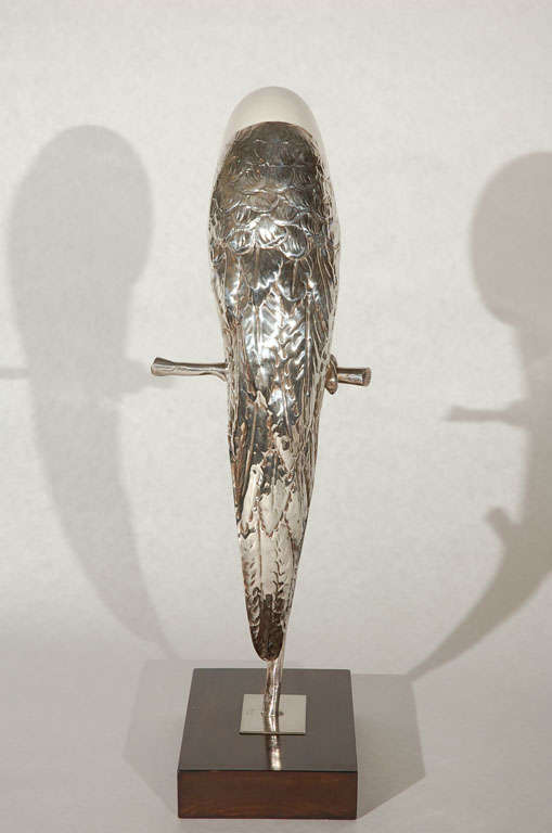 Italian Silver Plate Bird Sculpture By Gabriella Binazzi 1