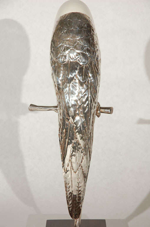 Italian Silver Plate Bird Sculpture By Gabriella Binazzi 2