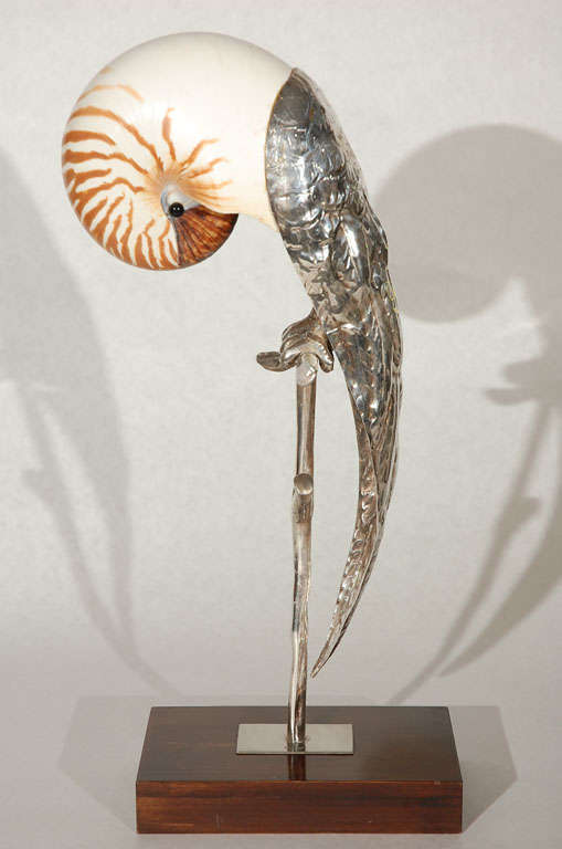 Italian Silver Plate Bird Sculpture By Gabriella Binazzi 3
