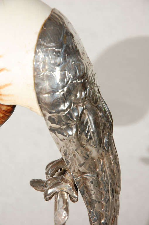 Italian Silver Plate Bird Sculpture By Gabriella Binazzi 4