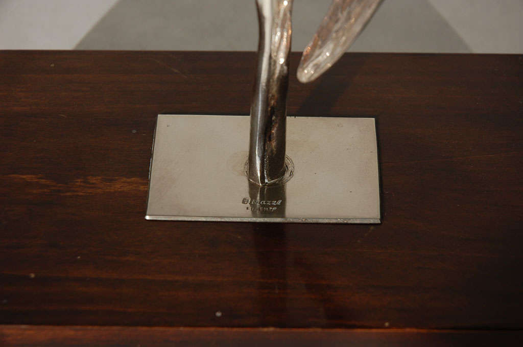 Italian Silver Plate Bird Sculpture By Gabriella Binazzi 5