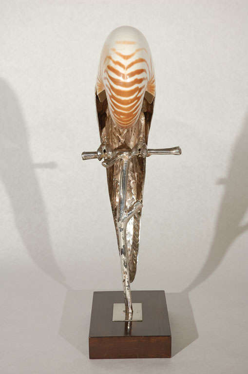 Italian Silver Plate Bird Sculpture By Gabriella Binazzi 6