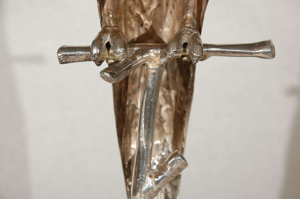Italian Silver Plate Bird Sculpture By Gabriella Binazzi 7
