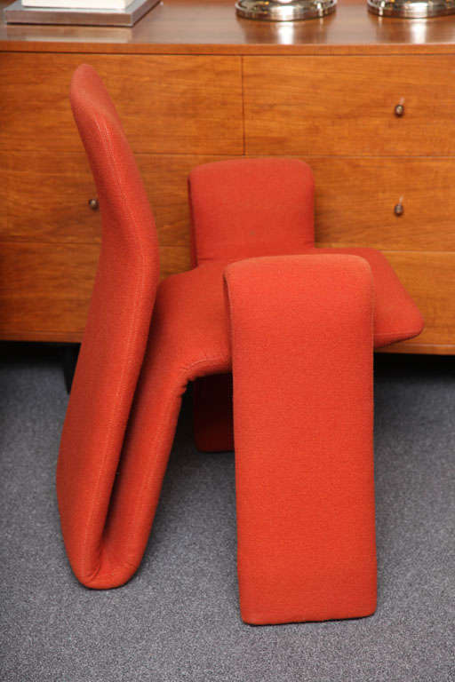 European Fun 70's Olivier Mourgue style Ribbon Chairs