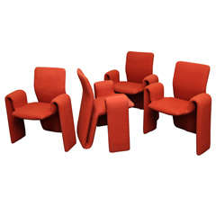 Fun 70's Olivier Mourgue style Ribbon Chairs