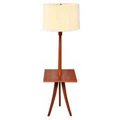 Smart Danish Teak Floor Lamp with Table