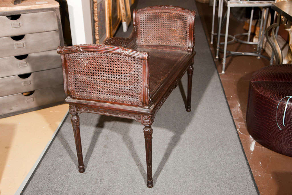 Maison Jansen French Caned Banquette 1