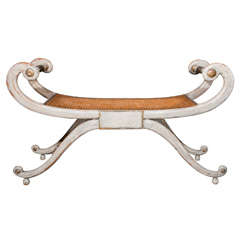 Painted Regency Style Bench