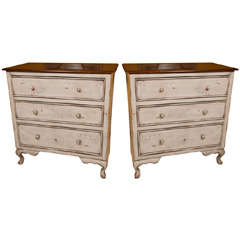 Pair of Swedish Paint Decorated Chests