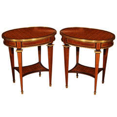 Pair of French Directoire Style Oval Tables