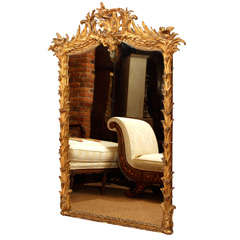 French Napoleon III Gilt Mirror With Birds